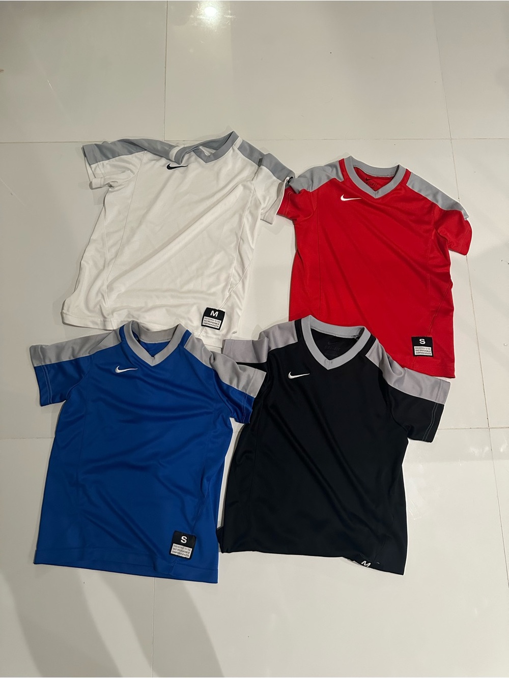 Nike Kids Short Sleeve Team Jerseys - Red, Blue, White, Black